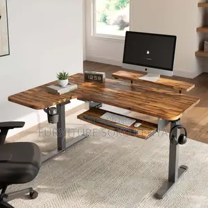 Office Desk; 1.4 Meters L Shaped Computer Adjustable Desk