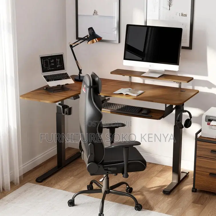 Office Desk; 1.4 Meters L Shaped Computer Adjustable Desk