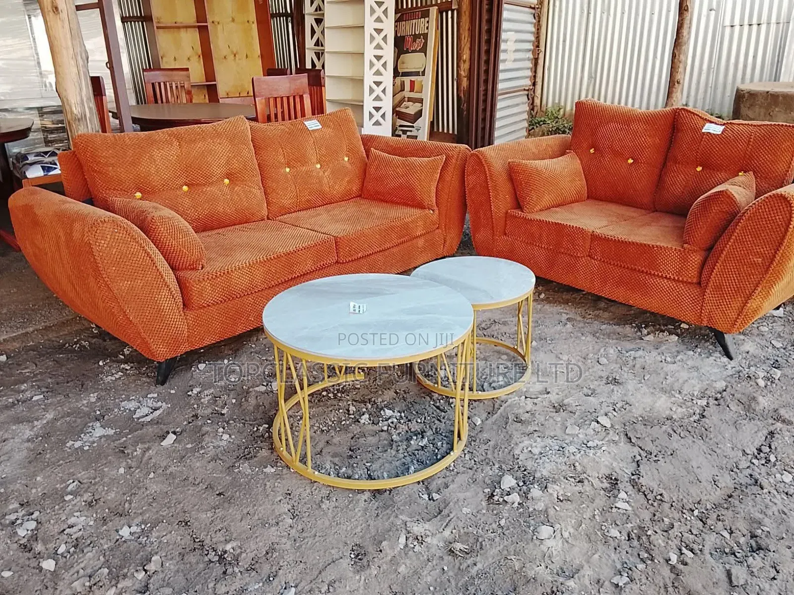 Brown  Butterfly  + 2 Round Marble Coffee Table