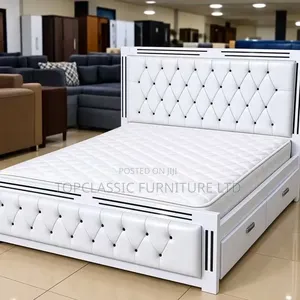 5x6 Mocket Bed+ Bottom Drawer White and Black Button 