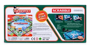 2-in-1 Scrabble and Monopoly Board Games – Word Building and Propertys