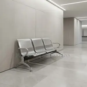 Office Bench; Stainless Three Link Reception Bench