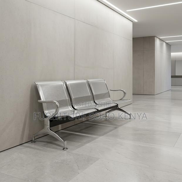 Office Bench; Stainless Three Link Reception Bench - thumbnail 5