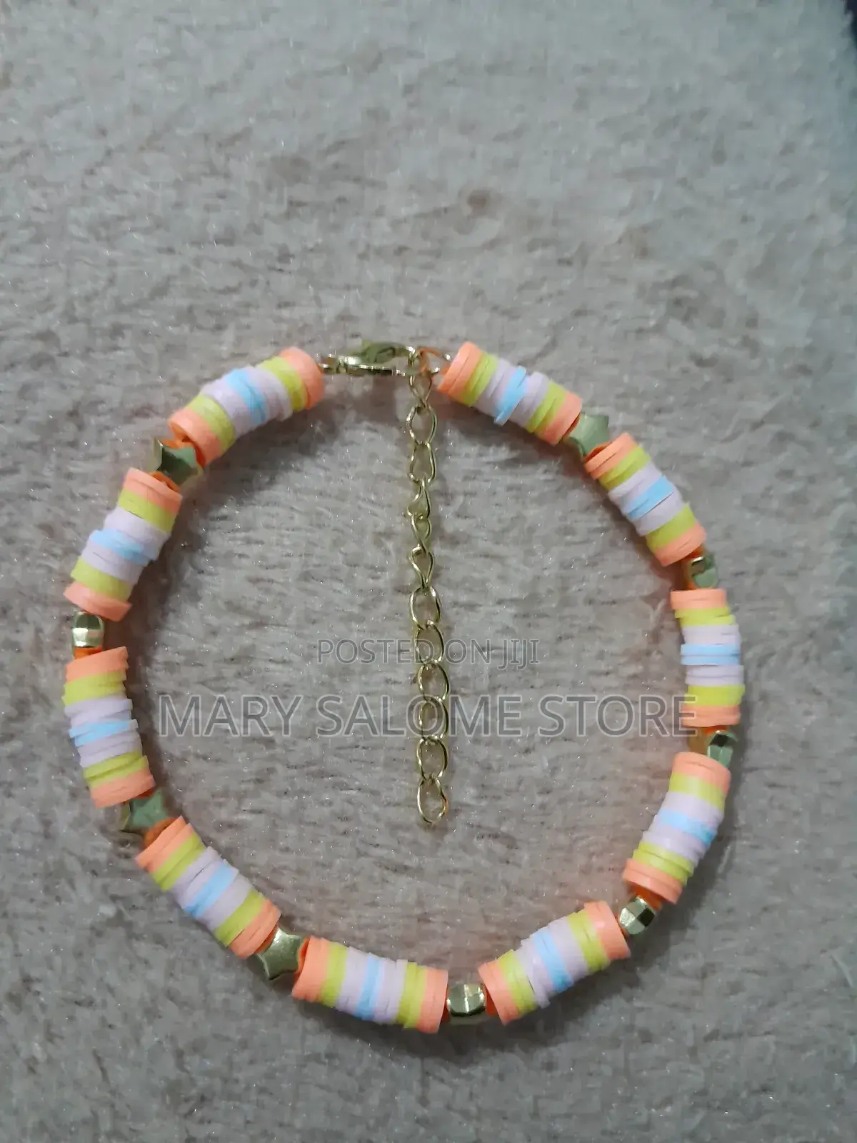 Sunshine-Themed Clay Bead Bracelet
