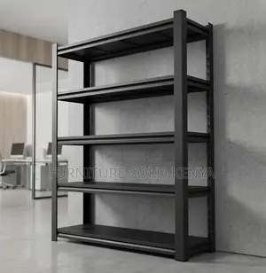 Storage Units; Five Tier Black Office Storage Rack Unit