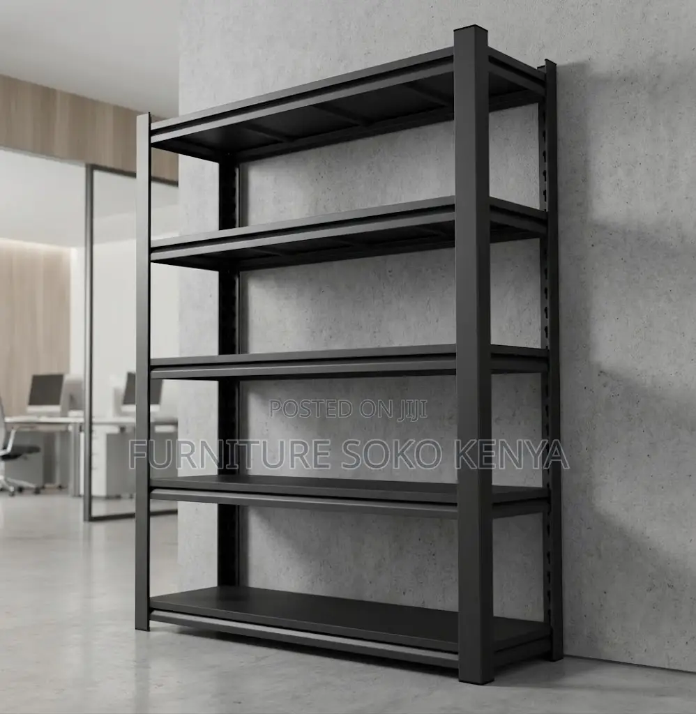 Storage Units; Five Tier Black Office Storage Rack Unit
