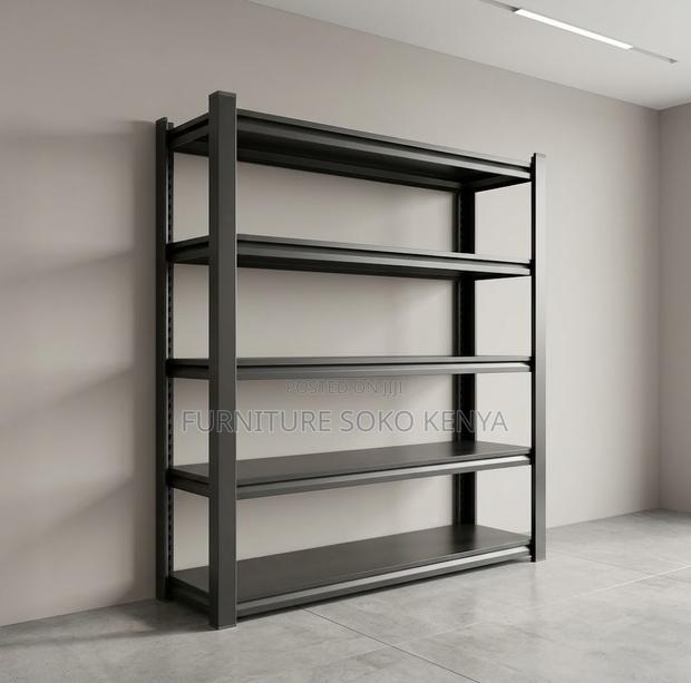 Storage Units; Five Tier Black Office Storage Rack Unit - thumbnail 3