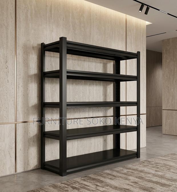 Storage Units; Five Tier Black Office Storage Rack Unit - thumbnail 6