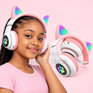 RGB Kids Wireless Headphones – Colourful LED Cat Ear Bluetooth Headset