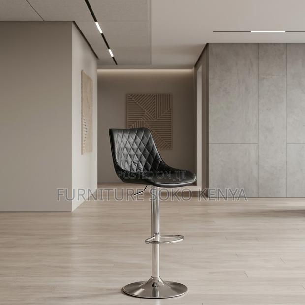 Barstools; Leather High Height Swivel Adjustable Barstools - thumbnail 2