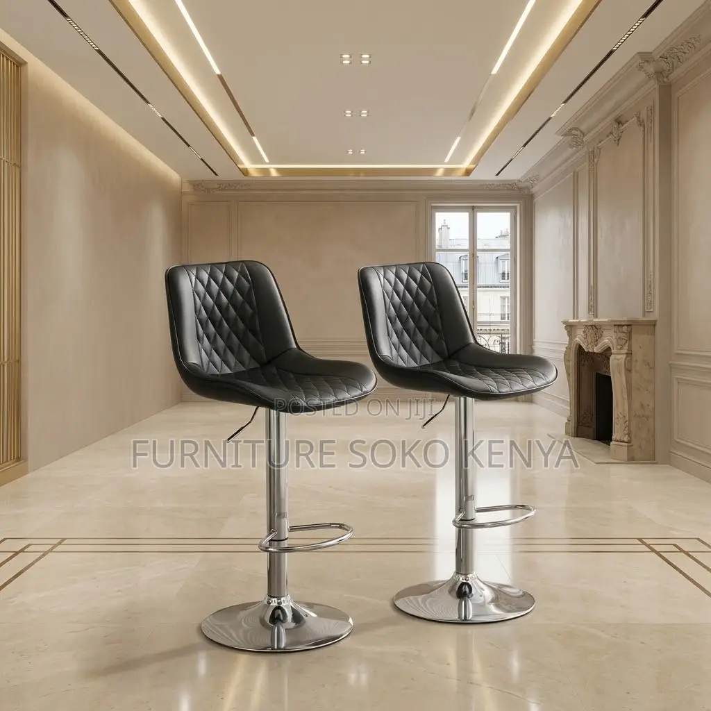 Barstools; Leather High Height Swivel Adjustable Barstools