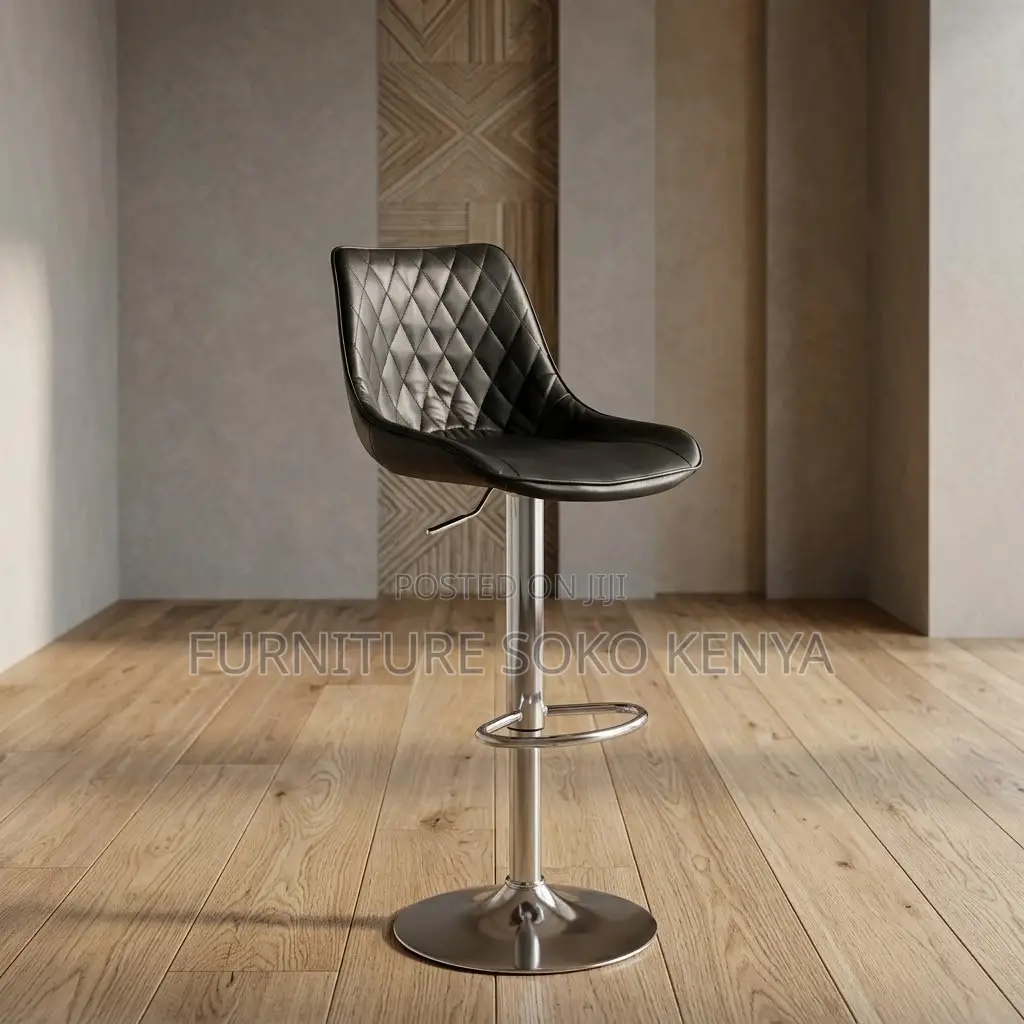 Barstools; Leather High Height Swivel Adjustable Barstools