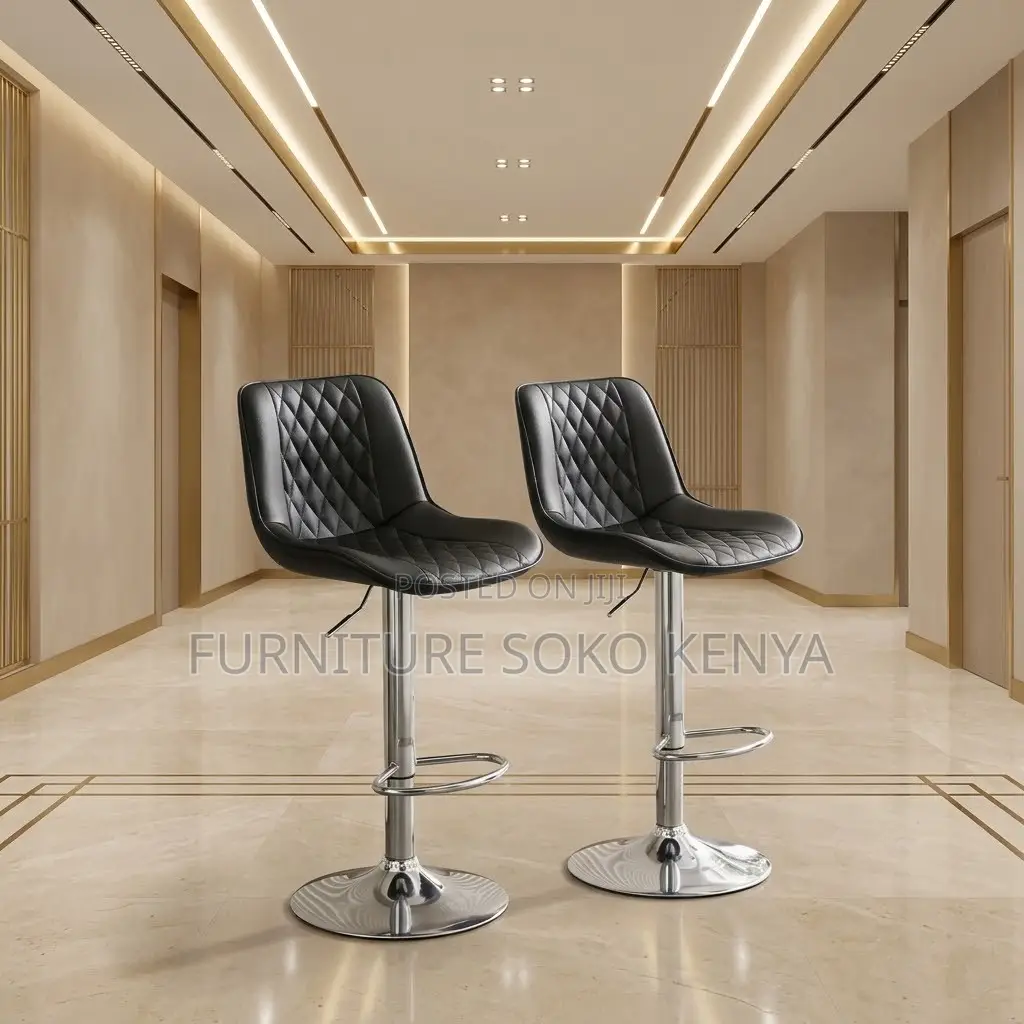 Barstools; Leather High Height Swivel Adjustable Barstools