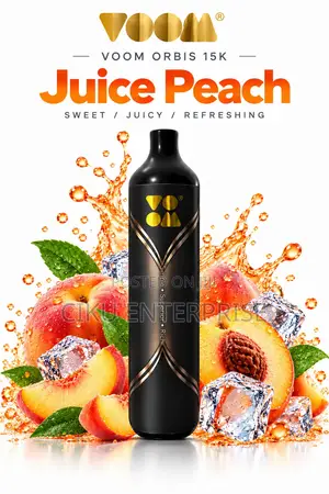 Peach Juice Voom Orbis 15000 Puffs Non Rechargable Disposable Vape