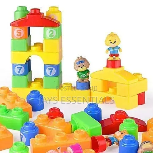 58pc Kids Educational Building Blocks With Number Blocks & Figures