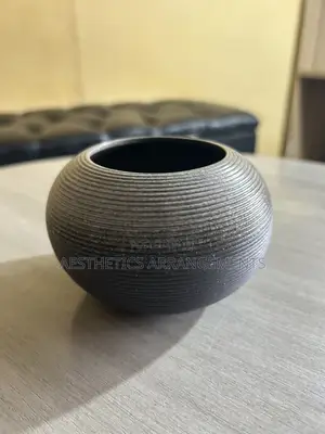Silver & Dark Grey Vase (Small and Rounder)