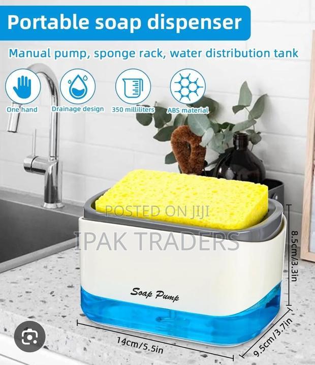 New Arrival Dish Wash Soap Pump Sponge Caddy Single Cube - main view