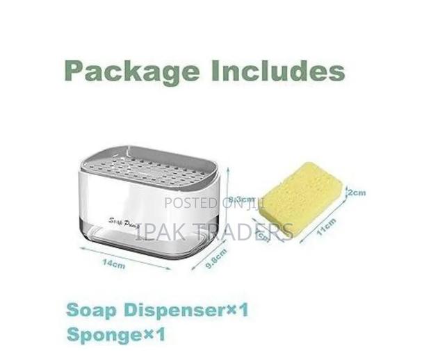 New Arrival Dish Wash Soap Pump Sponge Caddy Single Cube - thumbnail 2
