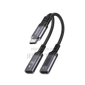 Faxite Type-C to Dual Type-C AUX & Headset Adapter Fat Charge & Audio