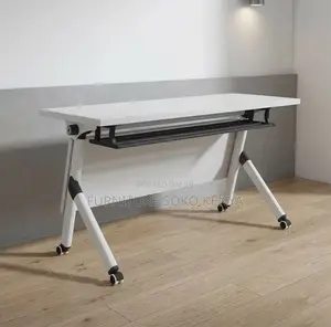Office Desk; White 120cm Foldable Training Meeting Table