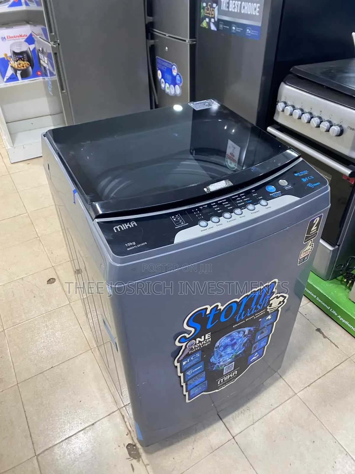 Gray Mika 10kg Fully Automatic Top Load Washing Machine