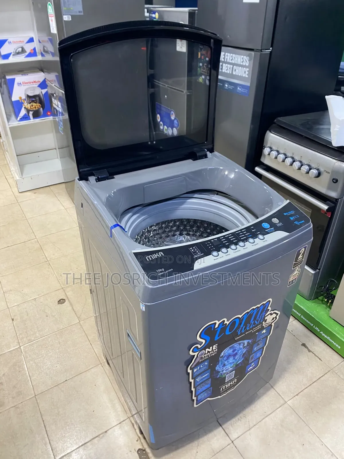 Gray Mika 10kg Fully Automatic Top Load Washing Machine