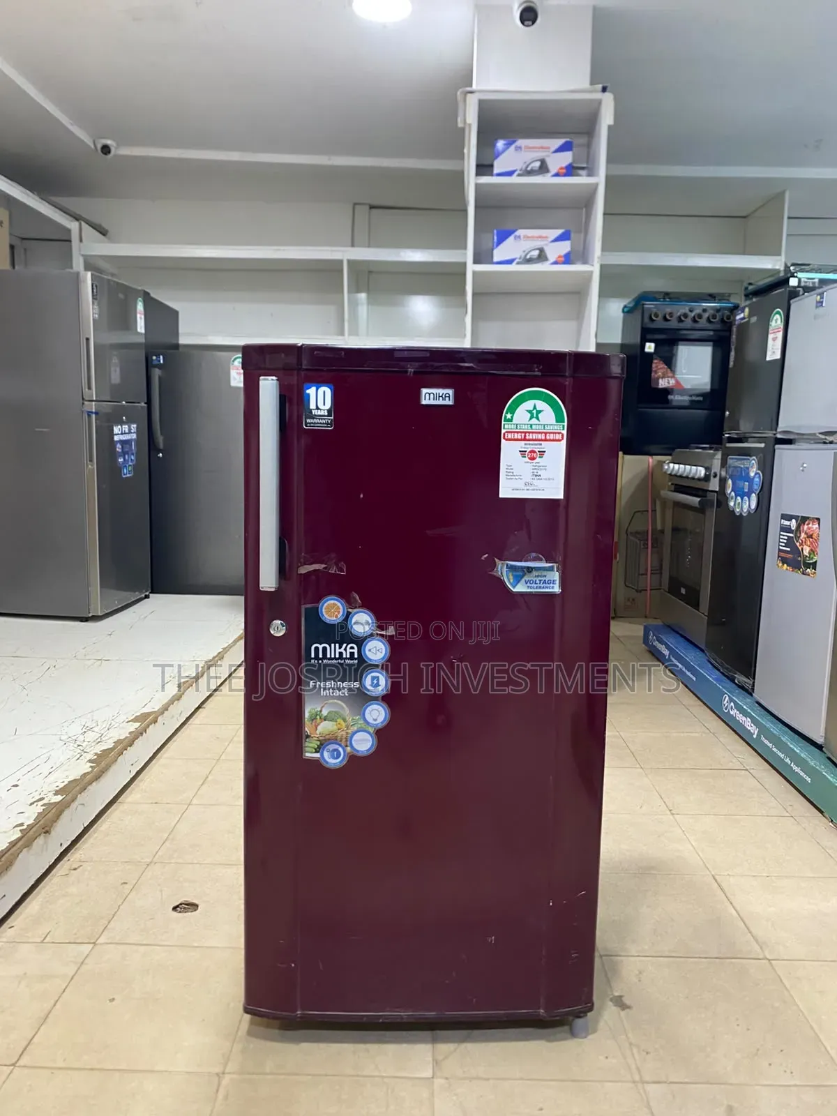 Mika 180 Litres Single Door Refrigerator Red