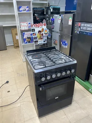 Black Mika 3+1 Size 60 by 60 Free Standing Cooker With Electric Oven