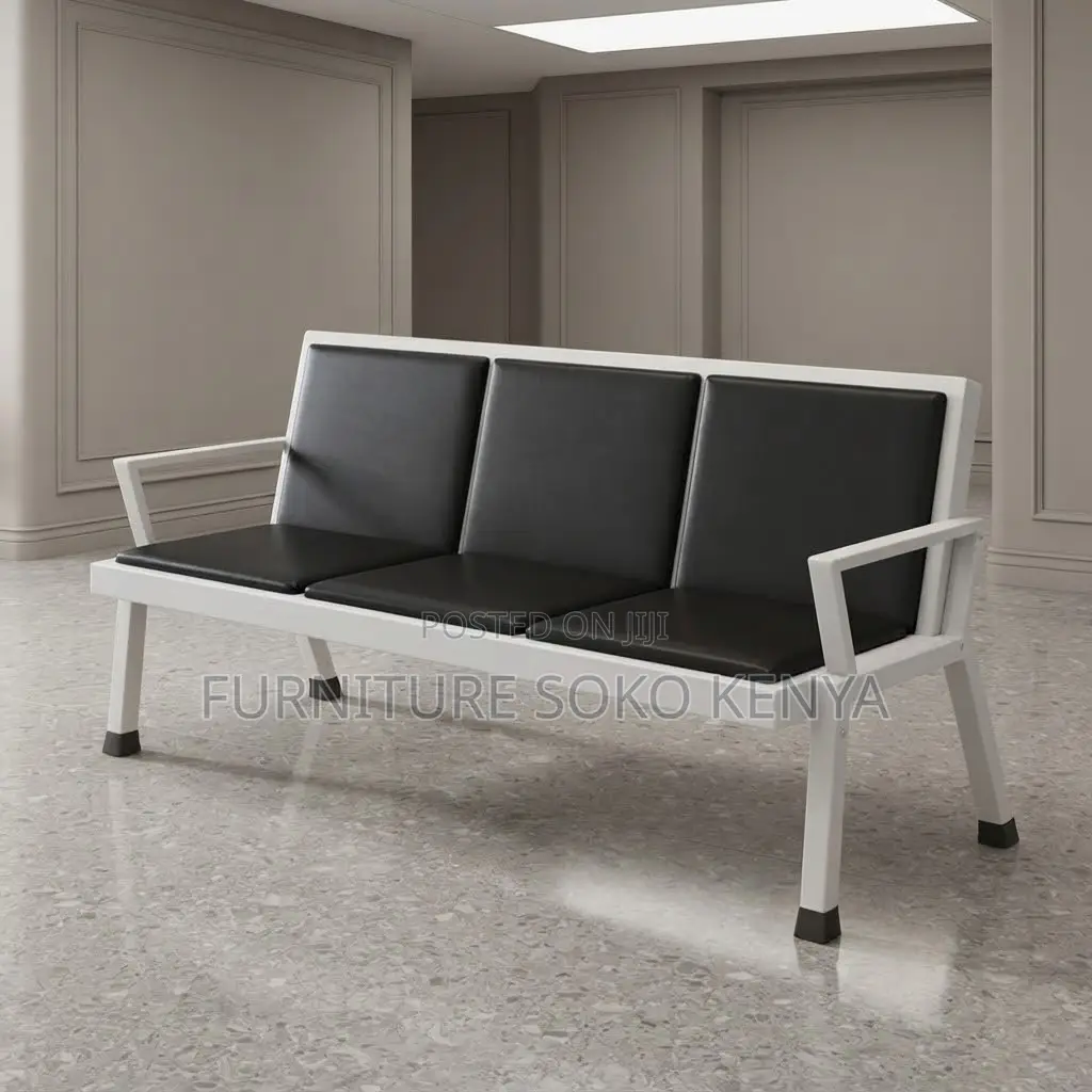 Office Bench; Three Seaters Padded Upholstered Bench