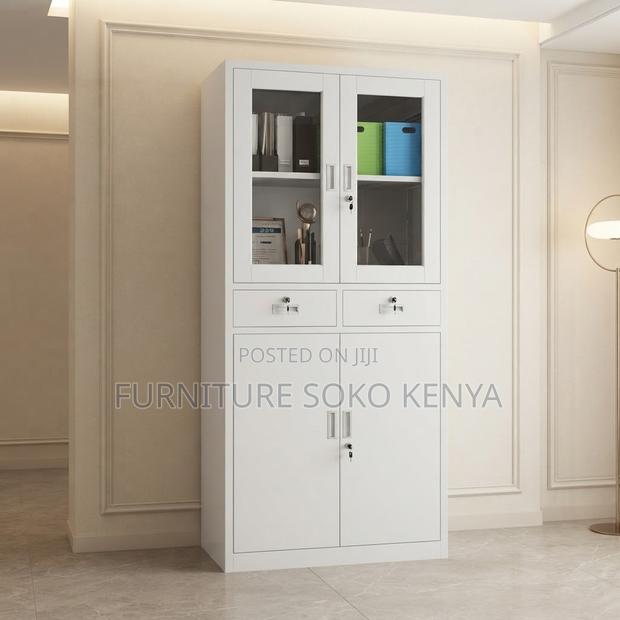 Office Cabinet; Two Doors Documents Storage Cabinet With Glass View - thumbnail 4