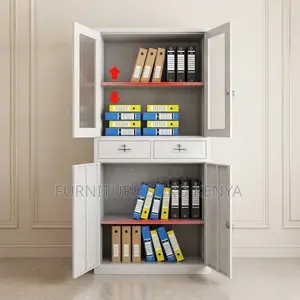 Office Cabinet; Two Doors Documents Storage Cabinet With Glass View