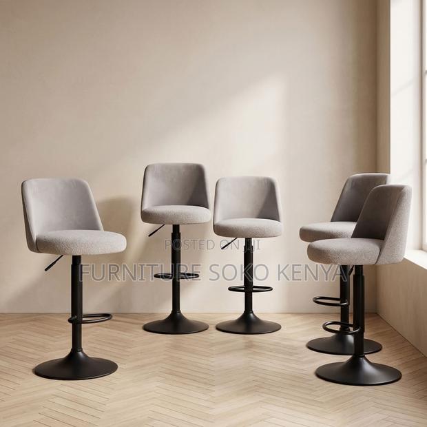 Barstool; Soft Adjustable Height Swivel Modern Barstools - thumbnail 4