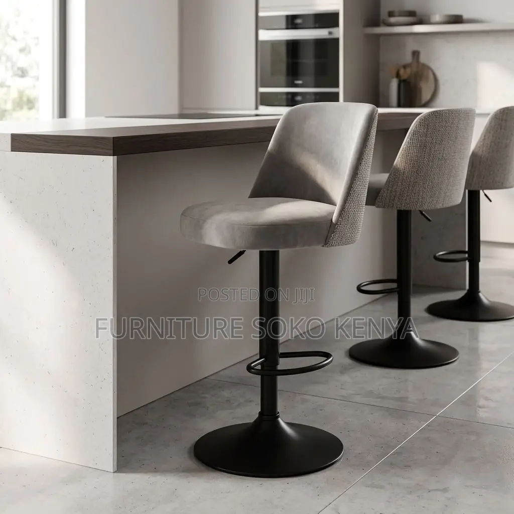 Barstool; Soft Adjustable Height Swivel Modern Barstools