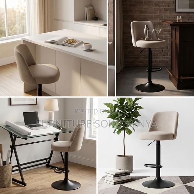Barstool; Soft Adjustable Height Swivel Modern Barstools - thumbnail 8