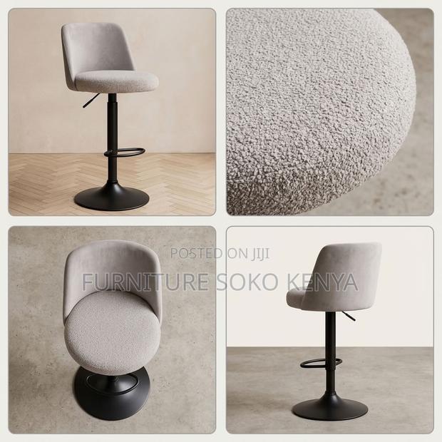 Barstool; Soft Adjustable Height Swivel Modern Barstools - thumbnail 9