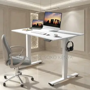 Office Desk; 1.2m White Electric Gaming Computer Desk