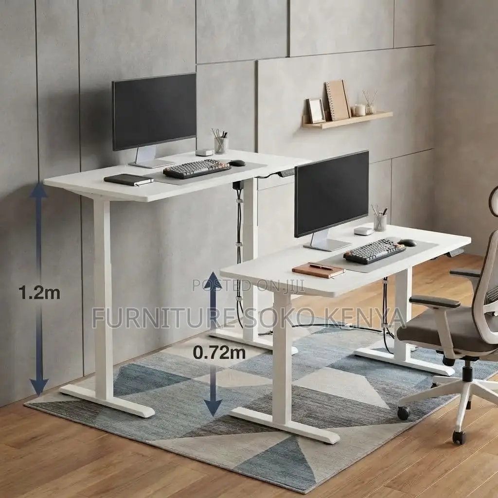Office Desk; 1.2m White Electric Gaming Computer Desk