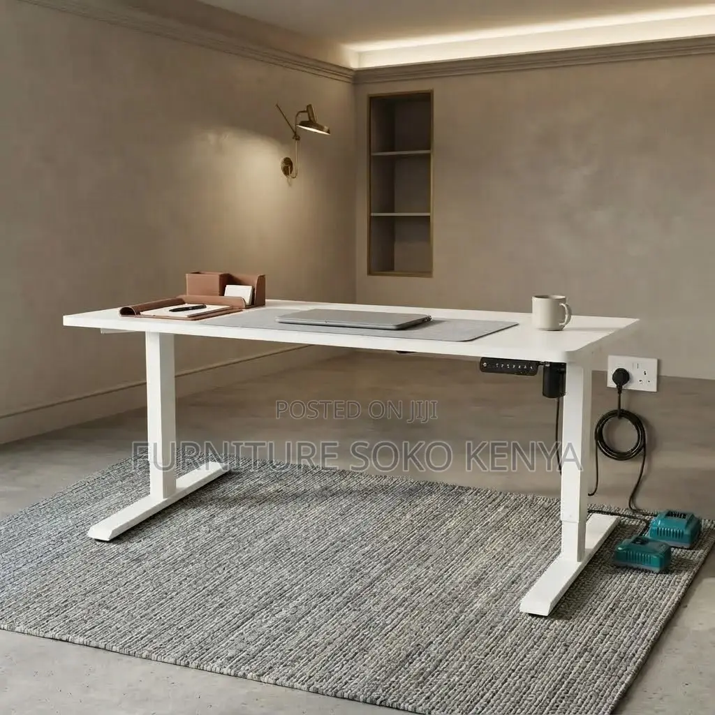 Office Desk; 1.2m White Electric Gaming Computer Desk
