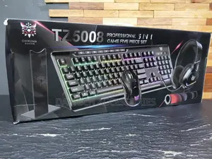 Professional TZ5008 5-in-1 Gaming Set Combo - Black