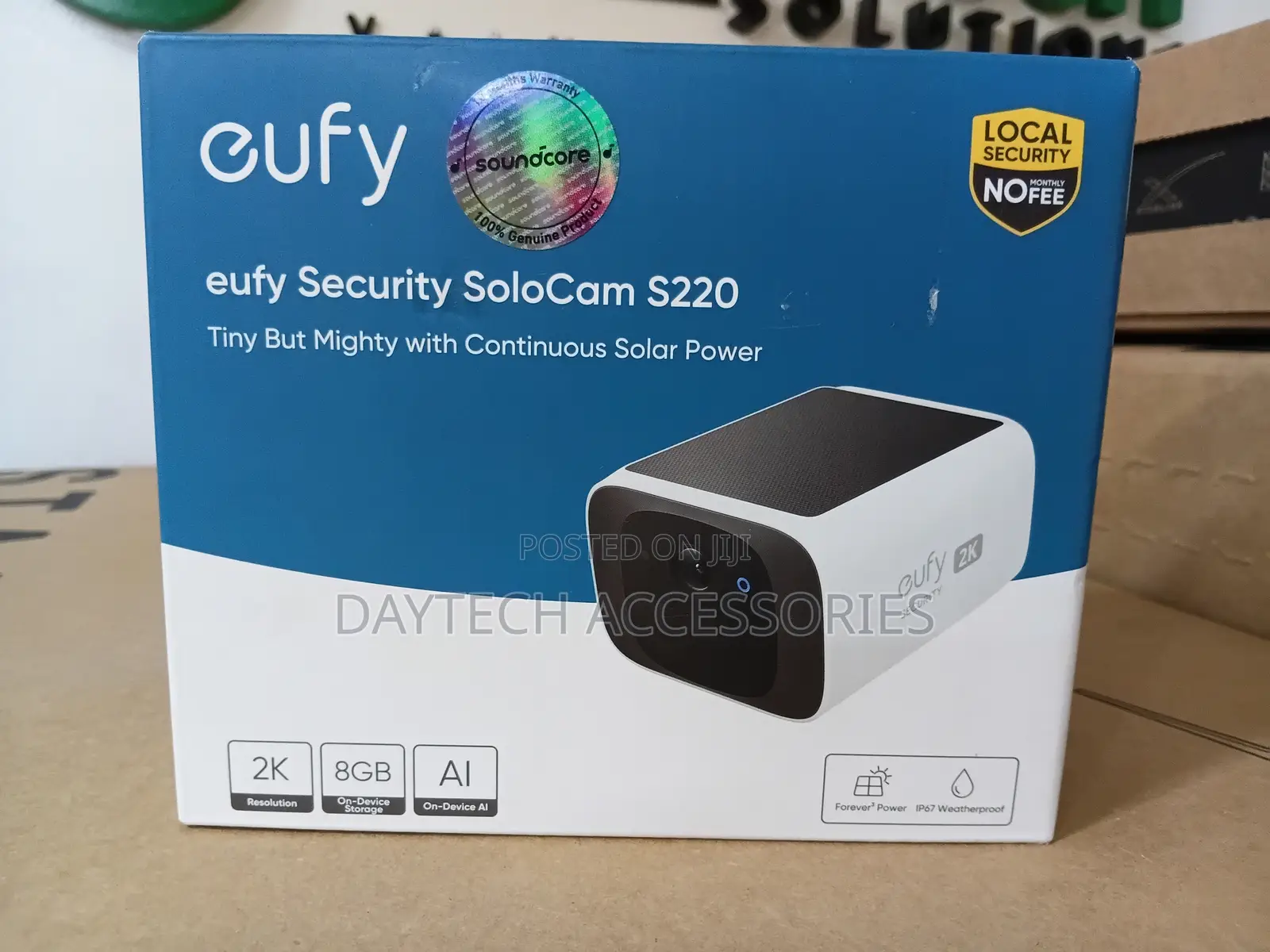 Eufy Security SoloCam S220 Solar-Powered Outdoor Security Camera.