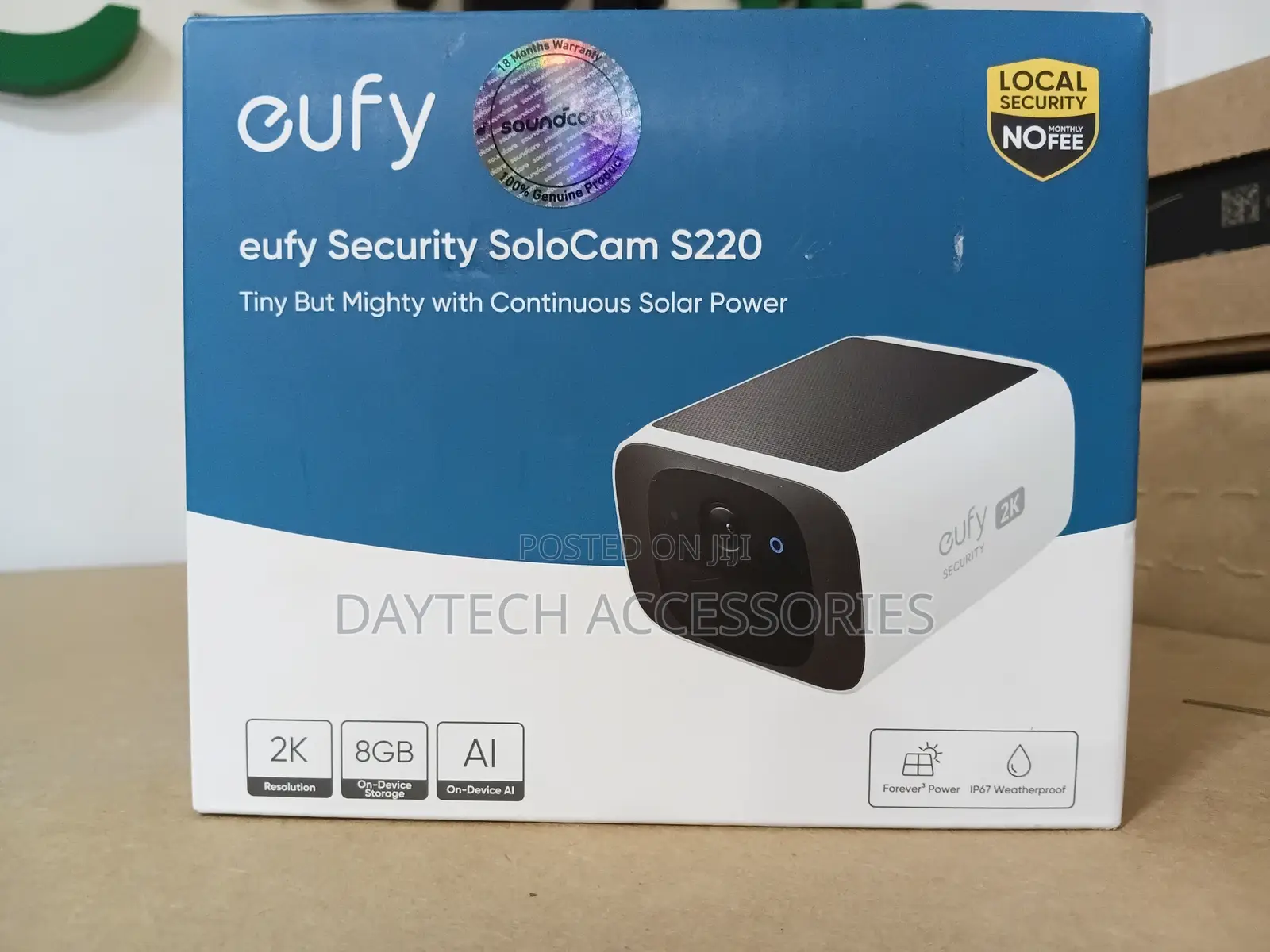 Eufy Security SoloCam S220 Solar-Powered Outdoor Security Camera.