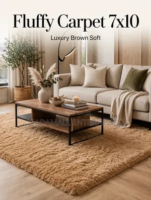 Fluffy Carpet 7x10 - Luxury Brown Soft Shaggy Carpet