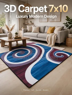 3D Carpet 7x10 - Luxury Modern Spiral Design Carpet