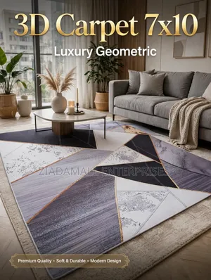 3D Carpet 7x10 - Luxury Geometric Abstract Modern Design