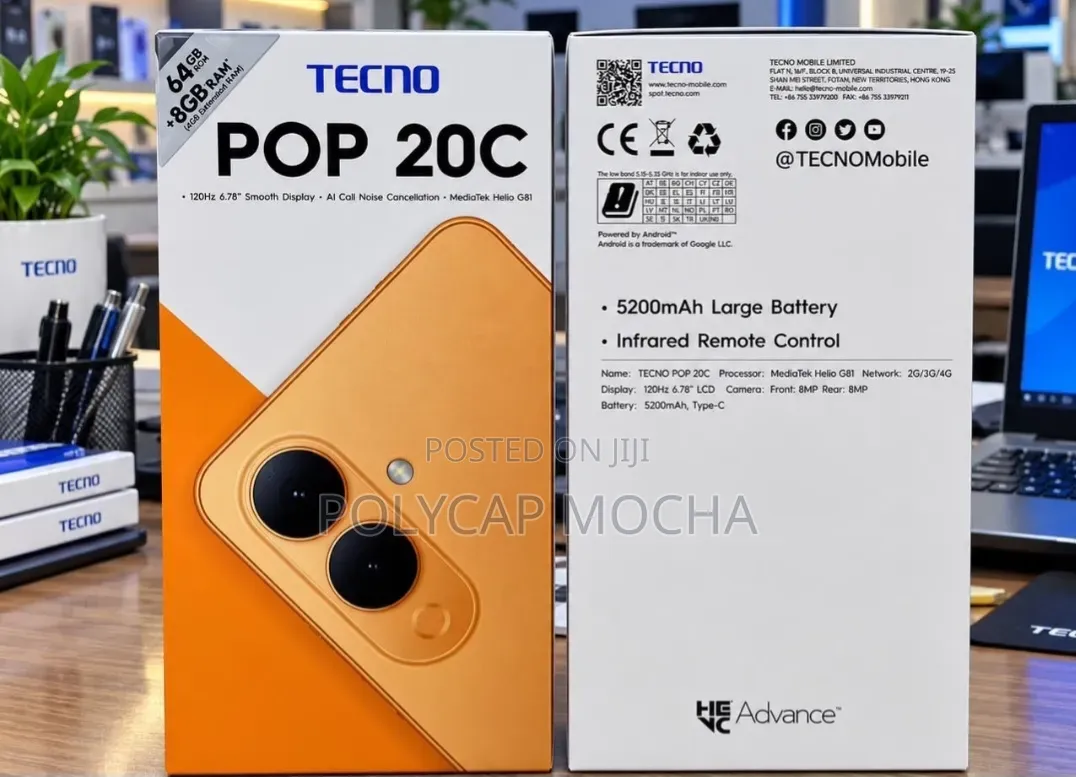 New Tecno Pop 20 64 GB Black