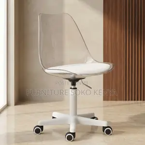 Home Chairs; Clear Swivel White Ergonomic Dining Chair