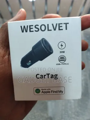 WESOLVET CarTag – Apple Find My Car Charger & 30W Fast Charger