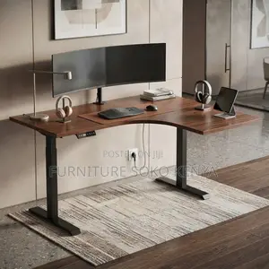 Office Desk; 1400MM Adjustable Curved Electric Desk