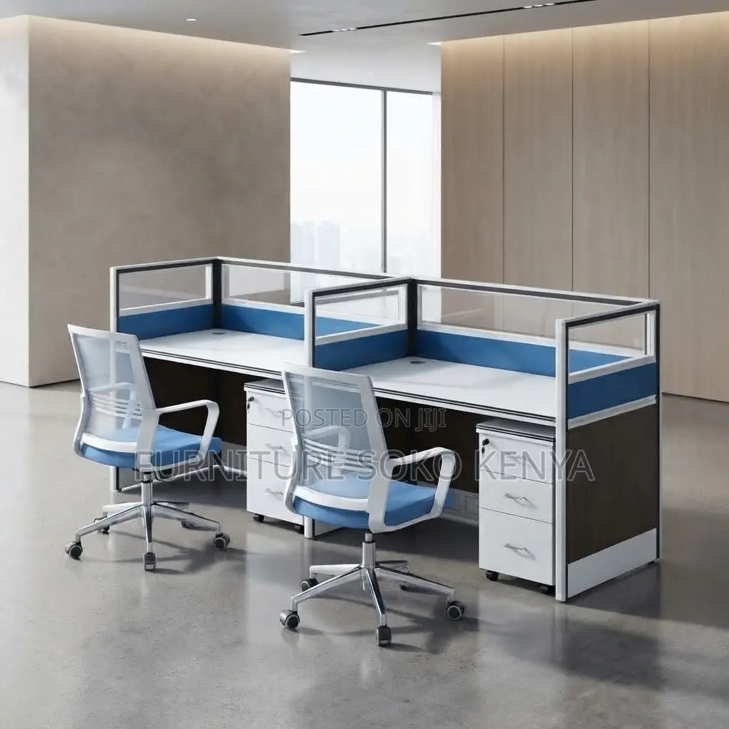 Workstation; Straight Two Users Modern Style Workstations