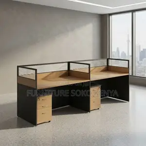 Workstation; Straight Two Users Modern Style Workstations